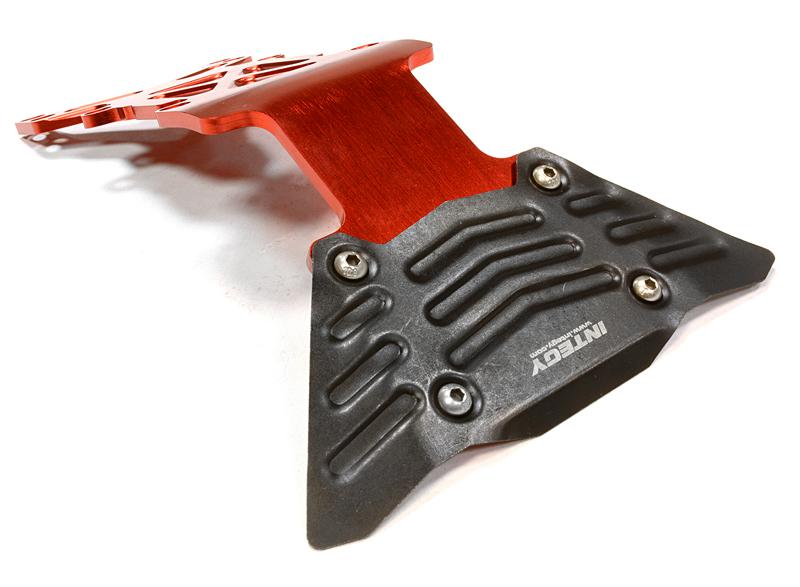 C26069RED Billet Machined Rear Skid Plate for Traxxas 1/10 Scale E-Maxx Brushless - Image 1