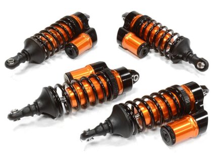 Orange Billet Machined Piggyback Shocks (4) for Traxxas 1/10 Scale Summit 4WD