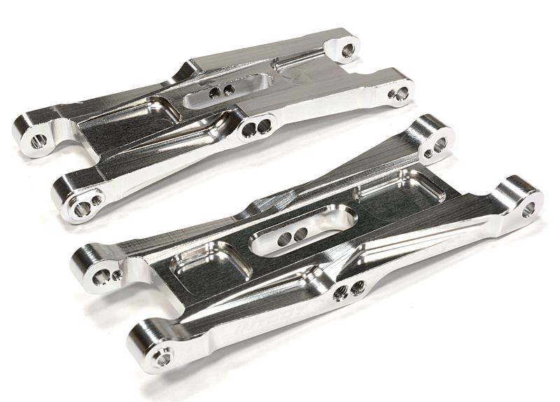 C26077SILVER Billet Machined Front Suspension Arms for Associated RC10B5M (ASC90003) - Image 1