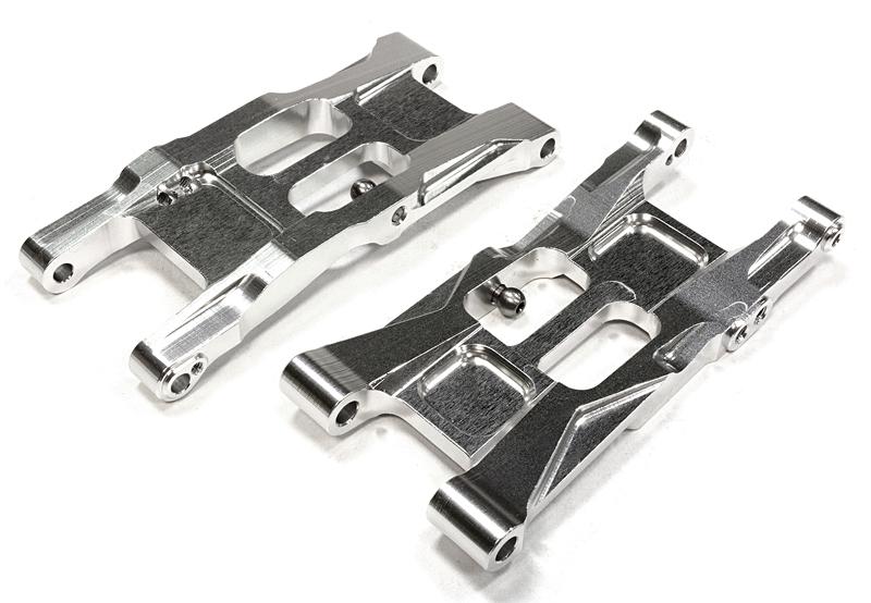 C26078SILVER Billet Machined Rear Suspension Arms for Associated RC10B5M (ASC90003) - Image 1
