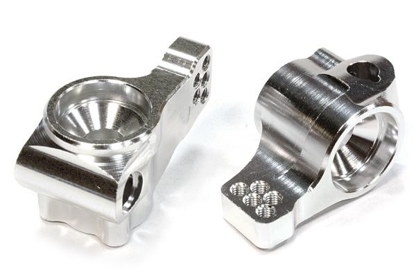 C26081SILVER Billet Machined Rear Hub Carriers for Associated RC10B5 & B5M (ASC90003) - Image 1