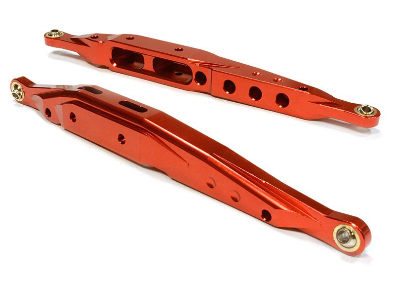 C26125RED Billet Machined Rear Lower Suspension Linkages for Axial 1/10 Yeti Rock Racer - Image 1