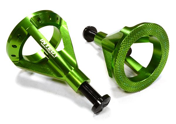 C26133GREEN Realistic 59-105mm Model Jack Stands (2) for 1/10 & 1/8 Scale & Rock Crawler - Image 1