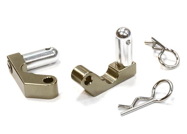 C26140GUN Billet Machined Rear Body Mount (2) for Axial 1/10 Yeti Rock Racer - Image 1