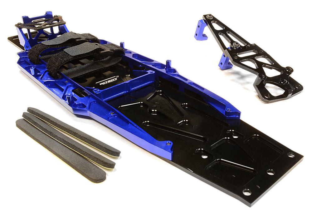 C26146BLUE Billet Machined Complete LCG Chassis Conversion Kit for Traxxas 1/10 Slash 2WD - Image 1
