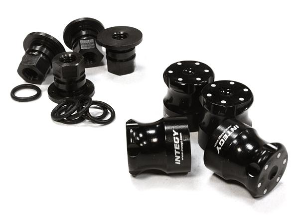 C26154BLACK Realistic V2 Billet Machined M4 Size Wheel Nut for 1/10 Scale - Image 1