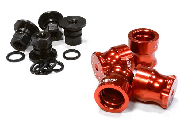 C26154RED Realistic V2 Billet Machined M4 Size Wheel Nut for 1/10 Scale - Image 1