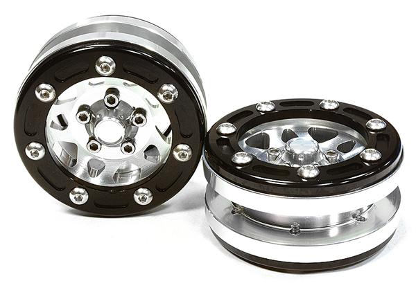 C26173BLACK Billet Machined 10 Spoke Type 2A Off-Road 1.9 Size Wheel (2) for Scale Crawler - Image 1