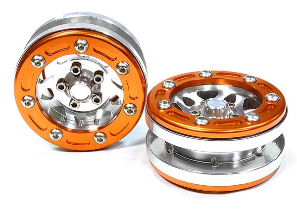C26173ORANGE Billet Machined 10 Spoke Type 2A Off-Road 1.9 Size Wheel (2) for Scale Crawler - Image 1