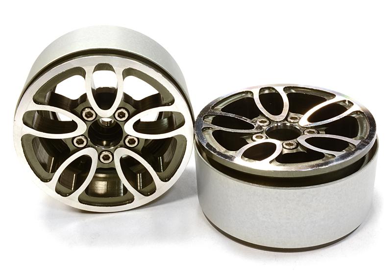 C26176GUN Billet Machined 5 Spoke Type DU Off-Road 1.9 Size Wheel (2) for Scale Crawler - Image 1