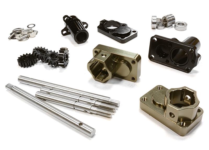 C26181BLACK Billet Machined Hi-Lift Gearbox Rear Conversion for SCX-10, Dingo, Honcho & Jeep - Image 1