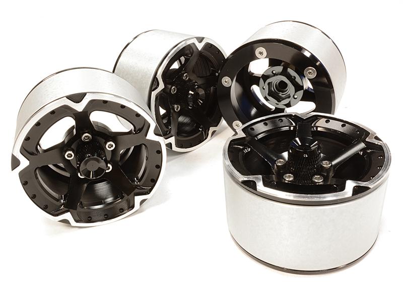 C26182BLACK High Mass 2.2 Size Alloy S5 Spoke Beadlock Wheel (4) for Scale Off-Road Crawler - Image 1