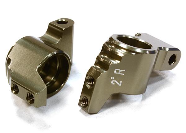 C26187GREY Billet Machined 2 Degree Rear Hub Carriers for HPI 1/10 Sprint 2 On-Road - Image 1