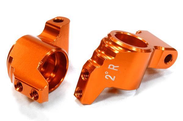 C26187ORANGE Billet Machined 2 Degree Rear Hub Carriers for HPI 1/10 Sprint 2 On-Road - Image 1