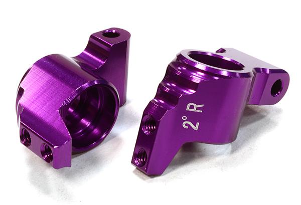 C26187PURPLE Billet Machined 2 Degree Rear Hub Carriers for HPI 1/10 Sprint 2 On-Road - Image 1