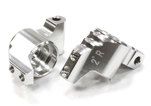 C26187SILVER Billet Machined 2 Degree Rear Hub Carriers for HPI 1/10 Sprint 2 On-Road - Image 1