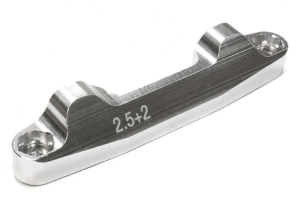 C26196SILVER Billet Machined 2.5+2 Rear Arm Mount for Associated RC10B5M Buggy (ASC90003) - Image 1