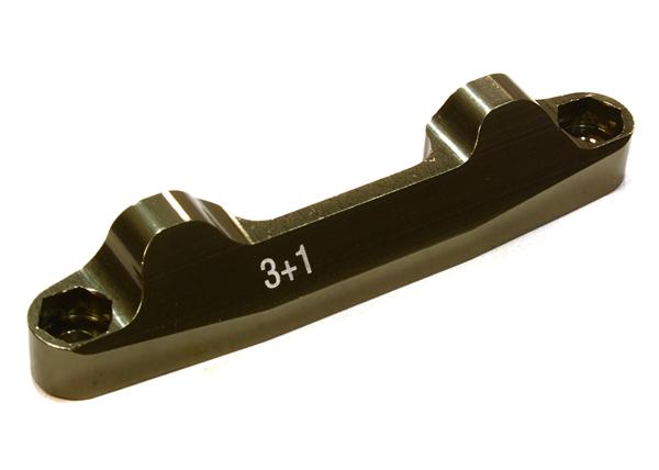 C26201GREY Billet Machined 3+1 Rear Arm Mount for Associated RC10B5M Buggy (ASC90003) - Image 1