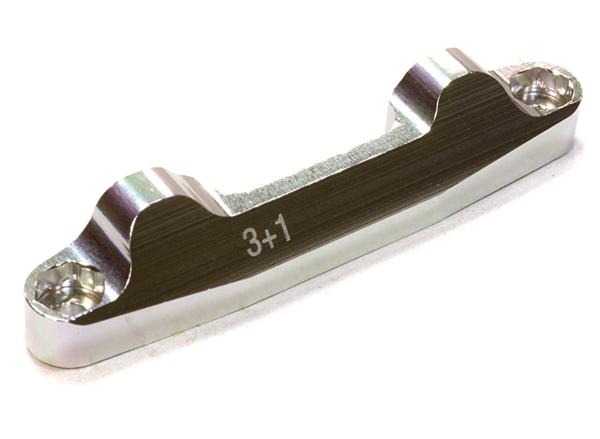 C26201SILVER Billet Machined 3+1 Rear Arm Mount for Associated RC10B5M Buggy (ASC90003) - Image 1