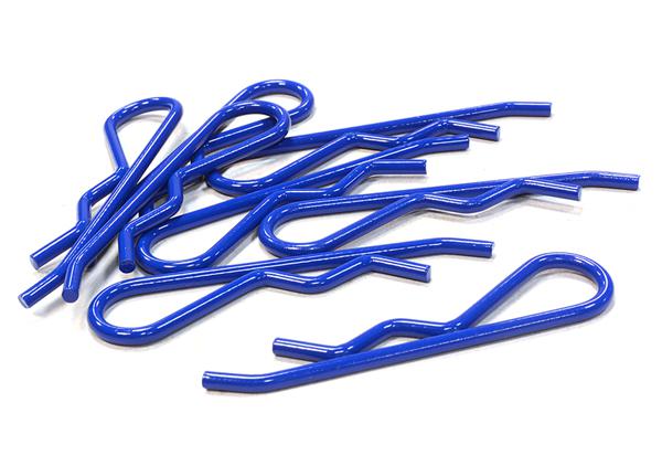 C26259BLUE Color Bent-Up Body Clips (8) for 1/5 & 1/4 Size Vehicles(LxW=46x11mm) - Image 1