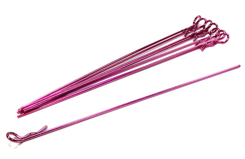 C26261PURPLE Anodized Color Bent-Up Body Clips (8) for 1/10 RC Cars & Trucks (LxW=118x13mm) - Image 1