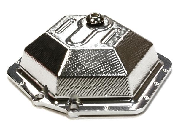 C26268SILVER Billet Machined Alloy Rear Differential Cover for Axial 1/10 Yeti Rock Racer - Image 1
