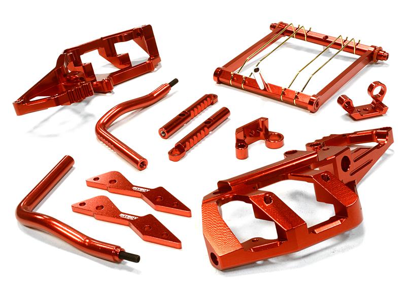 C26269RED Billet Machined Rear Shock Tower & Stabilizer Conversion Kit for Axial 1/10 Yeti - Image 1