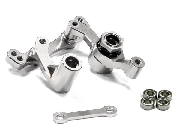 C26280SILVER Billet Machined Steering Bellcrank for HPI 1/10 Blitz Short Course Truck - Image 1