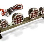 Billet Machined T6 Realistic Roof Top Red Color Spot Light (4) w/ LED