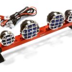 Billet Machined T6 Realistic Roof Top Blue Color Spot Light (4) w/ LED