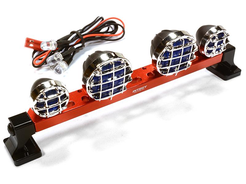 C26284RED Billet Machined T6 Realistic Roof Top Blue Color Spot Light (4) w/ LED - Image 1