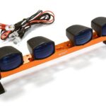 Billet Machined T7 Realistic Roof Top Blue Color Spot Light (4) w/ LED