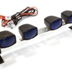 Billet Machined T7 Realistic Roof Top Blue Color Spot Light (4) w/ LED