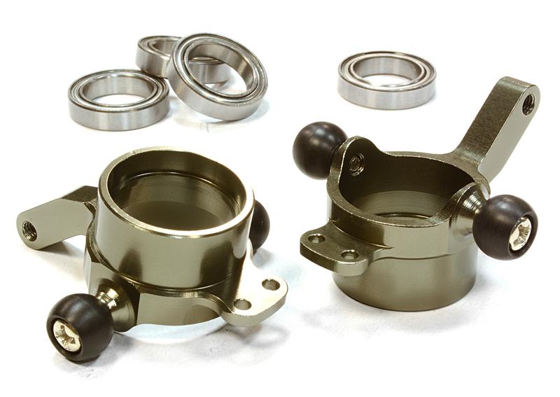 C26307GREY Billet Machined Steering Knuckles for HPI 1/10 Scale E10 On-Road - Image 1