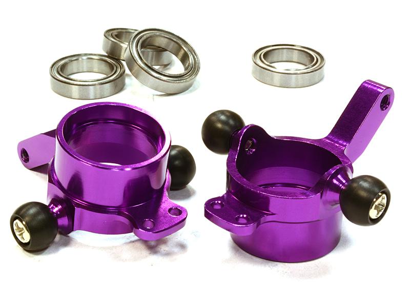 C26307PURPLE Billet Machined Steering Knuckles for HPI 1/10 Scale E10 On-Road - Image 1