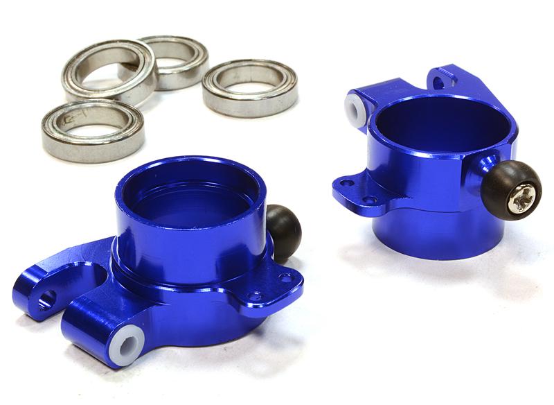 C26308BLUE Billet Machined Rear Hub Carriers for HPI 1/10 Scale E10 On-Road - Image 1