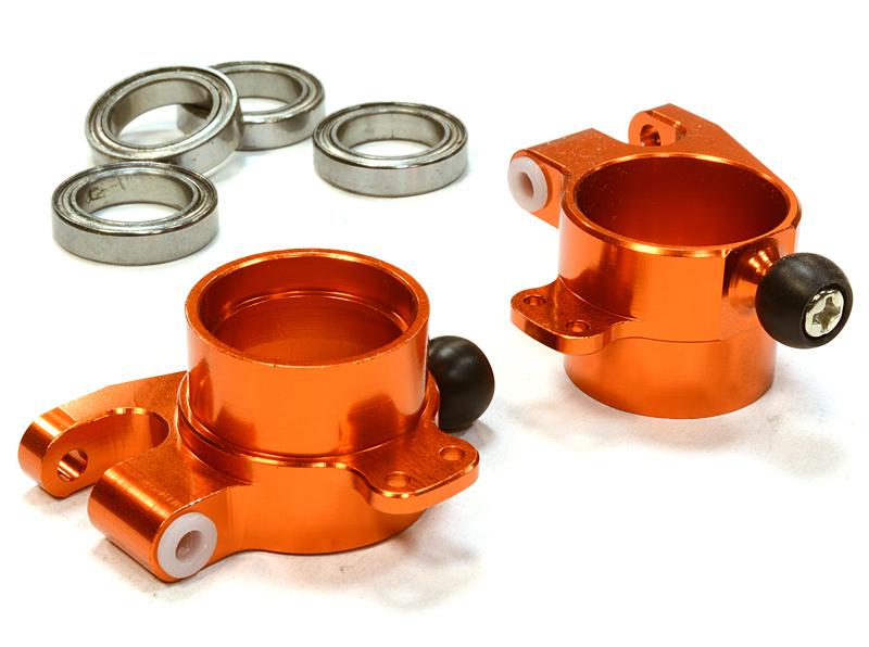 C26308ORANGE Billet Machined Rear Hub Carriers for HPI 1/10 Scale E10 On-Road - Image 1