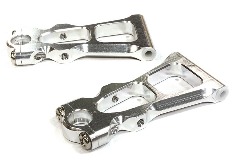 C26309SILVER Billet Machined Front Lower Arm for HPI 1/10 Scale E10 On-Road - Image 1