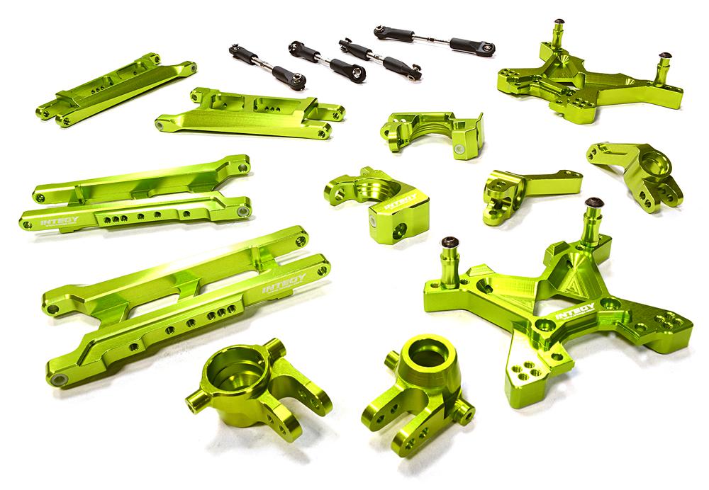 C26319GREEN Green Billet Machined Suspension Upgrade Kit for 1/10 Stampede 4X4 & Slash 4X4 - Image 1