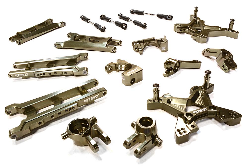 C26319GREY Grey Billet Machined T3 Suspension Upgrade Kit for 1/10 Stampede 4X4 & Slash 4X4 - Image 1