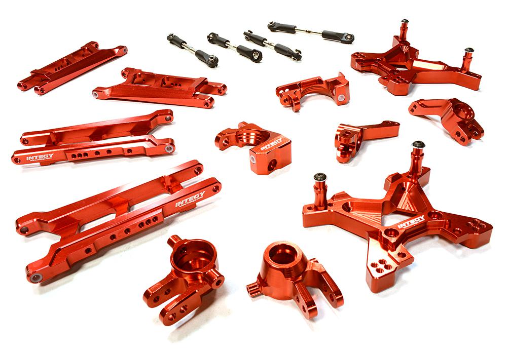 C26319RED Red Billet Machined T3 Suspension Upgrade Kit for 1/10 Stampede 4X4 & Slash 4X4 - Image 1