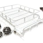 Realistic 1/10 Scale Metal Luggage Tray 165x110mm with 4 LED Spot Light Set