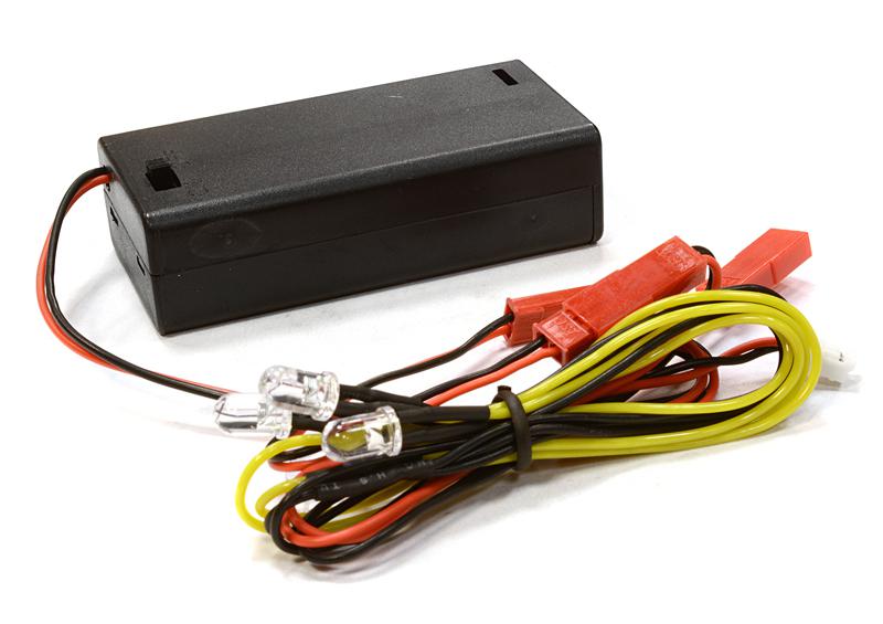 C26349YELLOW Plastic Battery Box w/ 4pcs 5mm Size LED Light - Image 1