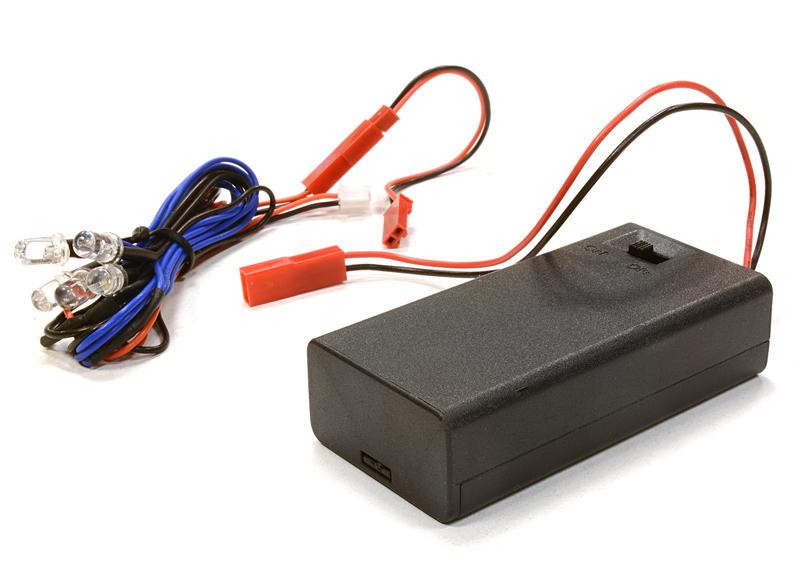 C26351BLUE Plastic Battery Box w/ 5pcs 5mm Size LED Light - Image 1