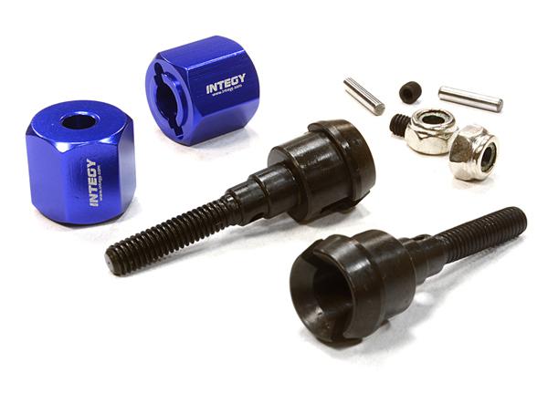 C26353BLUE Billet Machined Wide Track Front Conversion for Tamiya CC01 - Image 1