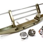 Realistic Metal Front Bumper with LED for Axial SCX-10 43mm Mount