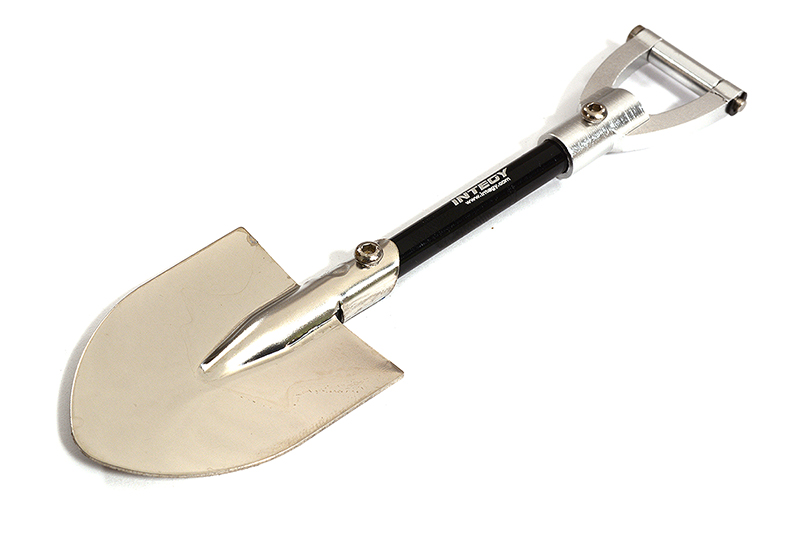 C26377SILVER Realistic Scale Model Billet Machined D-Handle Utility Shovel 1/10 Size - Image 1