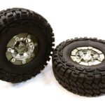 Billet Machined X9 Spoke 1.9 Wheel & Tire Set (2) for Scale Crawler (O.D.=113mm)