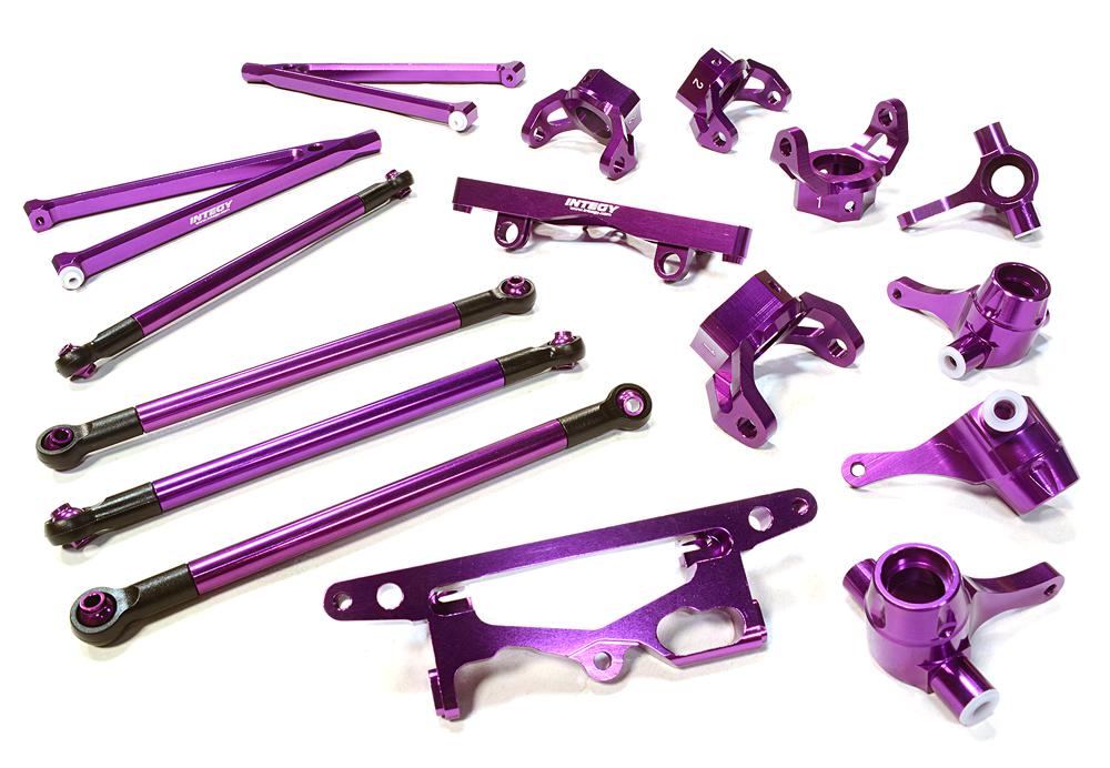 C26393PURPLE Billet Machined Suspension Kit for HPI 1/10 Scale Crawler King - Image 1