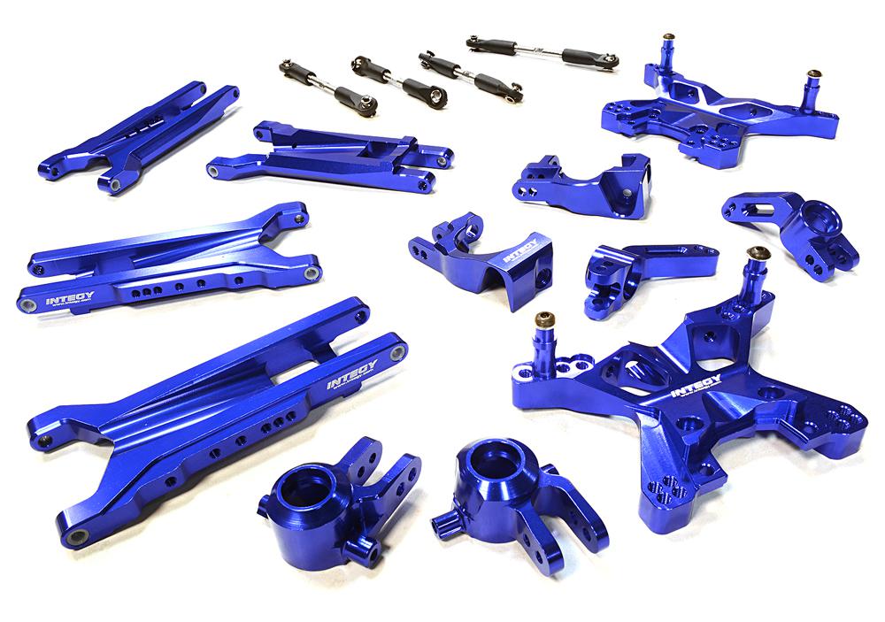 C26396BLUE Blue Billet Machined Suspension Upgrade Kit for Traxxas 1/10 Scale Slash 4X4 - Image 1
